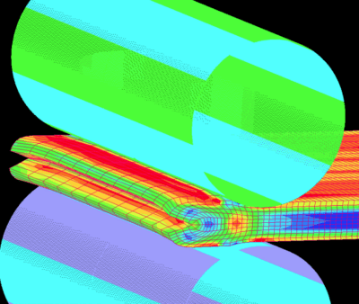 Photo of FEA models for optimising a rolling process